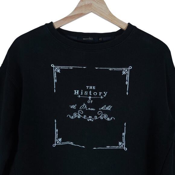 Etam Weekend Womens Sweatshirt EU 38 Black Graphic Pullover Minimalist Gothcore - Picture 4 of 13